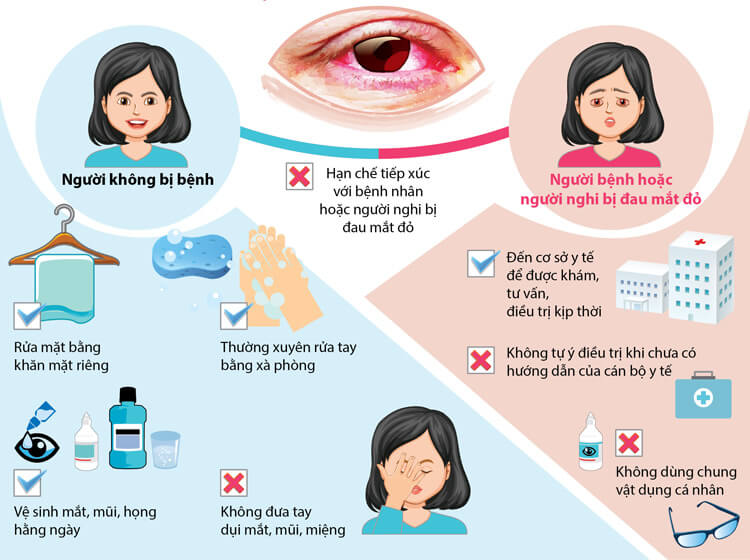 Cách phòng ngừa và tránh lây lan bệnh đau mắt đỏ